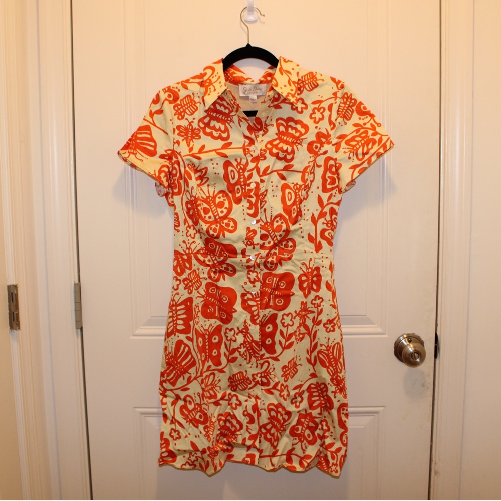 Julie Brown Like New Patterned Shirt Dress